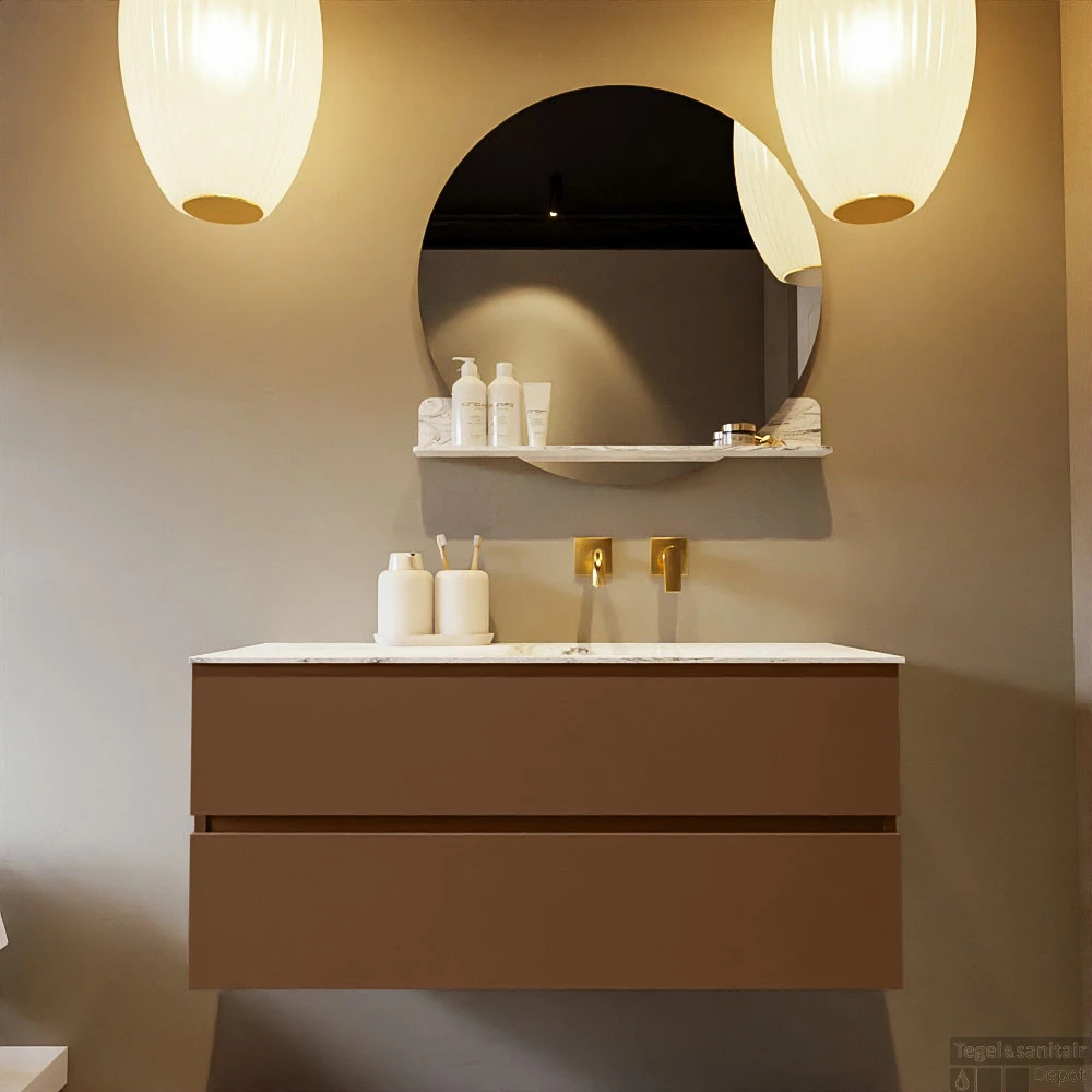 MONDIAZ VICA-DLUX 110cm Badmeubel Onderkast Rust 2 Lades. Inbouw Wastafel CLOUD Rechts Zonder Kraangat, Kleur Glace, En Spiegel Model SPOT 7 MONDIAZ VICA-DLUX 110cm Badmeubel Onderkast Rust 2 Lades. Inbouw Wastafel CLOUD Rechts Zonder Kraangat, Kleur Glace, En Spiegel Model SPOT - Afbeelding 7