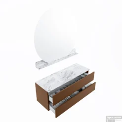 MONDIAZ VICA-DLUX 130cm Badmeubel Onderkast Rust 2 Lades. Inbouw Wastafel CLOUD Midden 1 Kraangat, Kleur Glace, En Spiegel Model SPOT -Baden Luxe Verkoop vica dluxe inbouw cloud glace rust sp google 3 0032