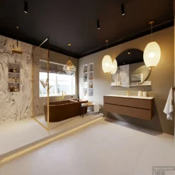 MONDIAZ VICA-DLUX 130cm Badmeubel Onderkast Rust 2 Lades. Inbouw Wastafel CLOUD Midden 1 Kraangat, Kleur Glace, En Spiegel Model SPOT -Baden Luxe Verkoop vica dluxe inbouw cloud glace rust totaal 0032 13132514377719