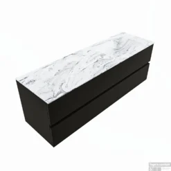 MONDIAZ VICA-DLUX 150cm Badmeubel Onderkast Urban 2 Lades. Inbouw Wastafel CLOUD Rechts Zonder Kraangat, Kleur Glace. -Baden Luxe Verkoop vica dluxe inbouw cloud glace urban google 2 0038