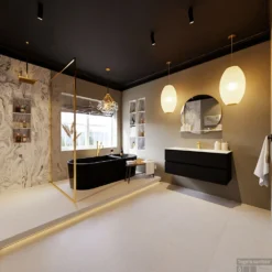 MONDIAZ VICA-DLUX 110cm Badmeubel Onderkast Urban 2 Lades. Inbouw Wastafel CLOUD Midden 1 Kraangat, Kleur Glace, En Spiegel Model SPOT -Baden Luxe Verkoop vica dluxe inbouw cloud glace urban totaal 0017 13132514376786