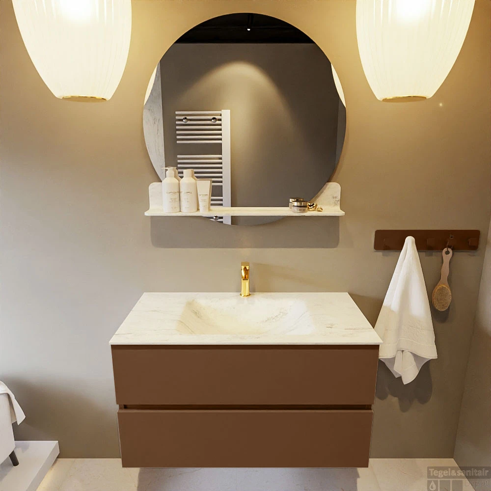 MONDIAZ VICA-DLUX 90cm Badmeubel Onderkast Rust 2 Lades. Inbouw Wastafel CLOUD Midden 1 Kraangat, Kleur Opalo, En Spiegel Model SPOT 6 MONDIAZ VICA-DLUX 90cm Badmeubel Onderkast Rust 2 Lades. Inbouw Wastafel CLOUD Midden 1 Kraangat, Kleur Opalo, En Spiegel Model SPOT - Afbeelding 6