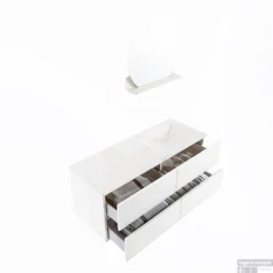 MONDIAZ VICA-DLUX 120cm Badmeubel Onderkast Talc 4 Lades. Inbouw Wastafel CLOUD Rechts Zonder Kraangat, Kleur Ostra, En Spiegel Model SPOT -Baden Luxe Verkoop vica dluxe inbouw cloud ostra talc sp google 3 0045