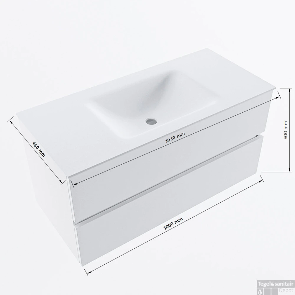 MONDIAZ VICA-DLUX 100cm Badmeubel Onderkast Smoke 2 Lades. Inbouw Wastafel CLOUD Midden Zonder Kraangat, Kleur Ostra. 7 MONDIAZ VICA-DLUX 100cm Badmeubel Onderkast Smoke 2 Lades. Inbouw Wastafel CLOUD Midden Zonder Kraangat, Kleur Ostra. - Afbeelding 7
