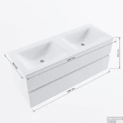 MONDIAZ VICA 120cm Badmeubel Onderkast Carrara 2 Lades. Wastafel CLOUD Dubbel 2 Kraangaten, Kleur Talc Met Spiegel LED. 15 MONDIAZ VICA 120cm Badmeubel Onderkast Carrara 2 Lades. Wastafel CLOUD Dubbel 2 Kraangaten, Kleur Talc Met Spiegel LED. -Baden Luxe Verkoop vicadluxe120cmdoublemaattekening 8151264472446 1