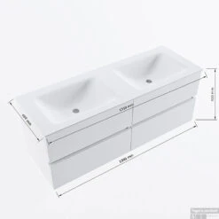 MONDIAZ VICA-DLUX 130cm Badmeubel Onderkast Oro 4 Lades. Inbouw Wastafel CLOUD Dubbel 2 Kraangaten, Kleur Ostra. 13 MONDIAZ VICA-DLUX 130cm Badmeubel Onderkast Oro 4 Lades. Inbouw Wastafel CLOUD Dubbel 2 Kraangaten, Kleur Ostra. -Baden Luxe Verkoop vicadluxe130cm4doublemaattekening 8151264475066