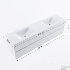 MONDIAZ VICA 180cm Badmeubel Onderkast Rosee 4 Lades. Wastafel CLOUD Dubbel 2 Kraangaten, Kleur Talc Met Spiegel LED. 15 MONDIAZ VICA 180cm Badmeubel Onderkast Rosee 4 Lades. Wastafel CLOUD Dubbel 2 Kraangaten, Kleur Talc Met Spiegel LED. -Baden Luxe Verkoop vicadluxe180cm4doublemaattekening 11276264471960