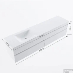 MONDIAZ VICA 190cm Badmeubel Onderkast Jeans 4 Lades. Wastafel CLOUD Links Zonder Kraangat, Kleur Talc Met Spiegel LED. 15 MONDIAZ VICA 190cm Badmeubel Onderkast Jeans 4 Lades. Wastafel CLOUD Links Zonder Kraangat, Kleur Talc Met Spiegel LED. -Baden Luxe Verkoop vicadluxe190cm4leftmaattekening 11276264472031