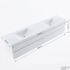 MONDIAZ VICA 200cm Badmeubel Onderkast Smoke 4 Lades. Wastafel CLOUD Dubbel Zonder Kraangat, Kleur Talc Met Spiegel LED. 15 MONDIAZ VICA 200cm Badmeubel Onderkast Smoke 4 Lades. Wastafel CLOUD Dubbel Zonder Kraangat, Kleur Talc Met Spiegel LED. -Baden Luxe Verkoop vicadluxe200cm4doublemaattekening 11276264472148