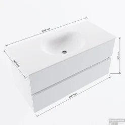 MONDIAZ VICA 100cm Badmeubel Onderkast Antracite 2 Lades. Wastafel Moon Midden Zonder Kraangat, Kleur Talc Met Spiegel LED. 15 MONDIAZ VICA 100cm Badmeubel Onderkast Antracite 2 Lades. Wastafel Moon Midden Zonder Kraangat, Kleur Talc Met Spiegel LED. -Baden Luxe Verkoop vicamoon100midden2maattekening 12526264451147