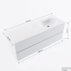 MONDIAZ VICA 130cm Badmeubel Onderkast Marquina 2 Lades. Wastafel MOON Rechts Zonder Kraangat, Kleur Talc. 13 MONDIAZ VICA 130cm Badmeubel Onderkast Marquina 2 Lades. Wastafel MOON Rechts Zonder Kraangat, Kleur Talc. -Baden Luxe Verkoop vicamoon130rechts2maattekening 12526264451969