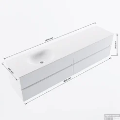 MONDIAZ VICA 200cm Badmeubel Onderkast Linen 4 Lades. Wastafel MOON Links Zonder Kraangat, Kleur Talc. 13 MONDIAZ VICA 200cm Badmeubel Onderkast Linen 4 Lades. Wastafel MOON Links Zonder Kraangat, Kleur Talc. -Baden Luxe Verkoop vicamoon200links4maattekening 12526264453476