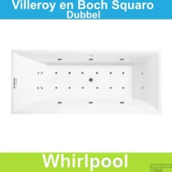 Ligbad Villeroy & Boch Squaro 180x80 Cm Balboa Whirlpool Systeem Dubbel