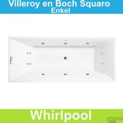 Ligbad Villeroy & Boch Squaro 180x80 Cm Balboa Whirlpool Systeem Enkel
