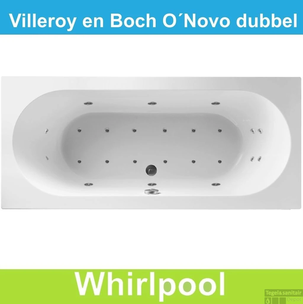 Ligbad Villeroy & Boch O.novo 180x80 Cm Balboa Whirlpool Systeem Dubbel 1 Ligbad Villeroy & Boch O.novo 180x80 Cm Balboa Whirlpool Systeem Dubbel