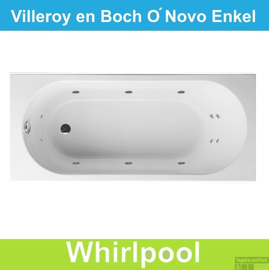 Ligbad Villeroy & Boch O.novo 170x75 Cm Balboa Whirlpool Systeem Enkel 1 Ligbad Villeroy & Boch O.novo 170x75 Cm Balboa Whirlpool Systeem Enkel