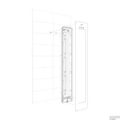 Sunshower One M Round Infrarood 140x33 Cm Inbouw - Opbouw Vlak Of Hoek Organic Grey -Baden Luxe Verkoop vlakke wand opbouw geen douchekop exploded view v2 01 3 1 1