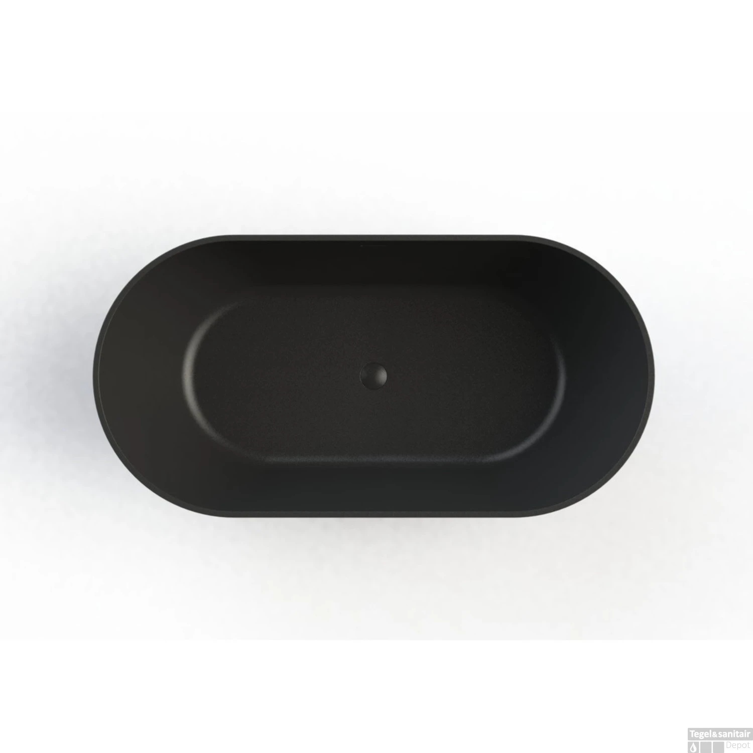 Vrijstaand Bad Arcqua Cusco Cast Marble 155x75x55 Cm Mat Zwart - Afbeelding 2