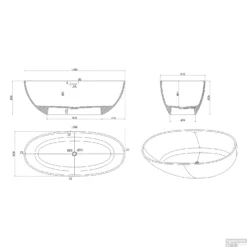 Vrijstaand Bad Luca Sanitair Vasca 180x80x60cm Solid Surface Antraciet -Baden Luxe Verkoop vrijstaand bad luca sanitair vasca 180x80x60cm solid surface antraciet luva1800a tech