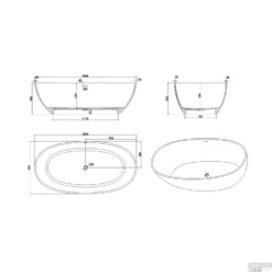 Vrijstaand Bad Luca Sanitair Vasca 180x93x56cm Solid Surface Antraciet -Baden Luxe Verkoop vrijstaand bad luca sanitair vasca 180x93x56cm solid surface antraciet luva1893a tech