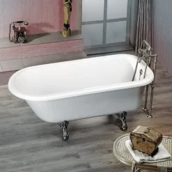 Vrijstaand Bad Sapho Foxtrot 170x75x49 Cm Wit Met Leeuwenpoten Chroom