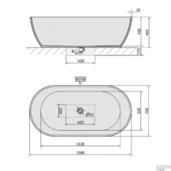 Vrijstaand Bad Sapho Reduta Gegoten Marmer 150x75x46 Cm Wit / Zwart -Baden Luxe Verkoop vrijstaand bad sapho reduta gegoten marmer 150x75x46 cm wit zwart sph72974 tech