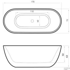 Vrijstaand Bad Xenz Humberto 170x72x63 Cm Solid Surface Wit -Baden Luxe Verkoop vrijstaand bad xenz humberto 170x72x63 cm solid surface tech