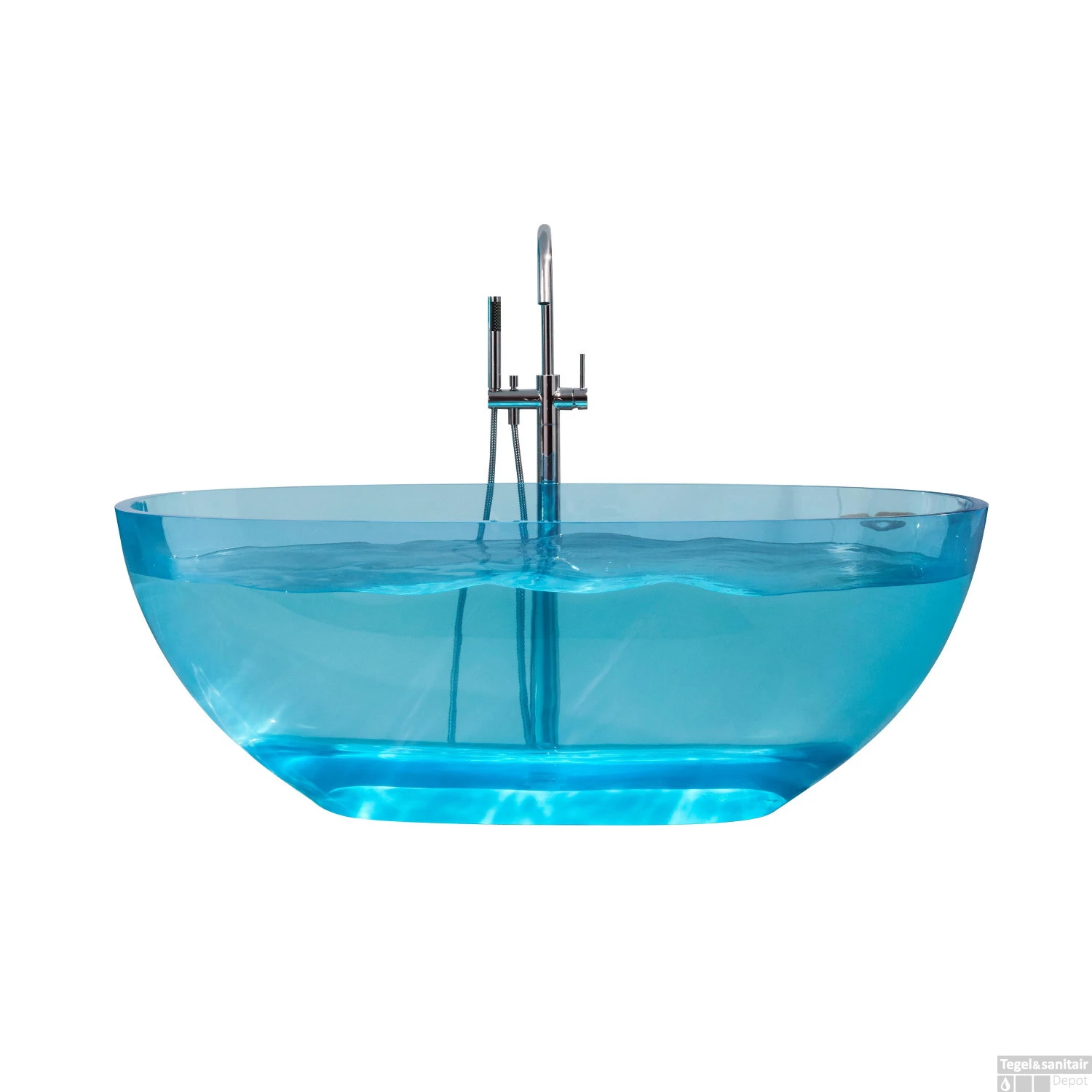 Vrijstaand Ligbad Best Design 170x78x56 Cm Resin Transparant Blauw