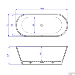 Vrijstaand Ligbad Arcqua Pinto 160x70x57 Cm Mat Wit -Baden Luxe Verkoop vrijstaand ligbad bws pinto 160x70x57 cm mat wit tec