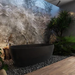 Vrijstaand Ligbad Salenzi Ocean Cast Marble Mat Zwart -Baden Luxe Verkoop vrijstaand ligbad salenzi ocean cast marble mat zwart sfeer3