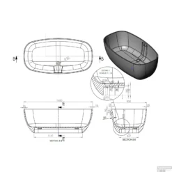 Vrijstaand Ligbad Salenzi Ocean Cast Marble Mat Wit -Baden Luxe Verkoop vrijstaand ligbad salenzi ocean cast marble tech 1