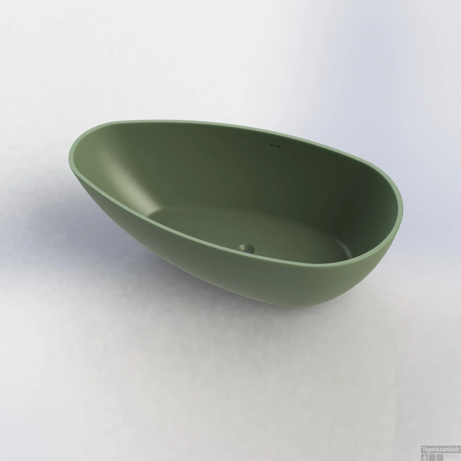 Vrijstaand Ligbad Salenzi Unica 170x86x54 Cm Solid Cast Mat Legergroen