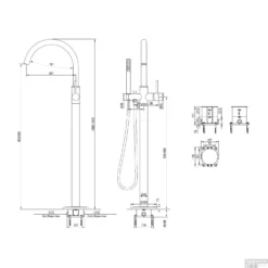 Vrijstaande Badkraan Brauer Black Met Handdouche Rond Mat Zwart -Baden Luxe Verkoop vrijstaande badkraan brauer black met handdouche rond mat zwart tech