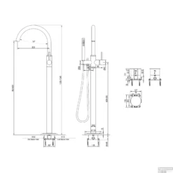 Vrijstaande Badkraan Brauer Chrome Met Handdouche Staafmodel Chroom -Baden Luxe Verkoop vrijstaande badkraan brauer chrome met handdouche staafmodel chroom tech