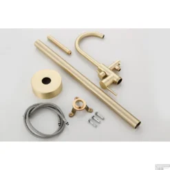 Vrijstaande Badkraan Boss & Wessing Gold Geborsteld Messing Mat Goud -Baden Luxe Verkoop vrijstaande badkraan bws gold geborsteld messing mat goud sfeer2