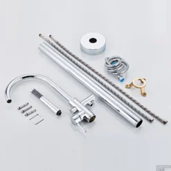 Vrijstaande Badkraan Boss & Wessing Met Handdoucheset Messing Chroom -Baden Luxe Verkoop vrijstaande badkraan bws met handdoucheset messing chroom detail