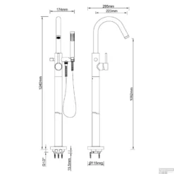 Vrijstaande Badmengkraan Wiesbaden Caral Compleet Met Handdouche Chroom -Baden Luxe Verkoop vrijstaande badmengkraan wiesbaden caral compleet met handdouche chroom tech