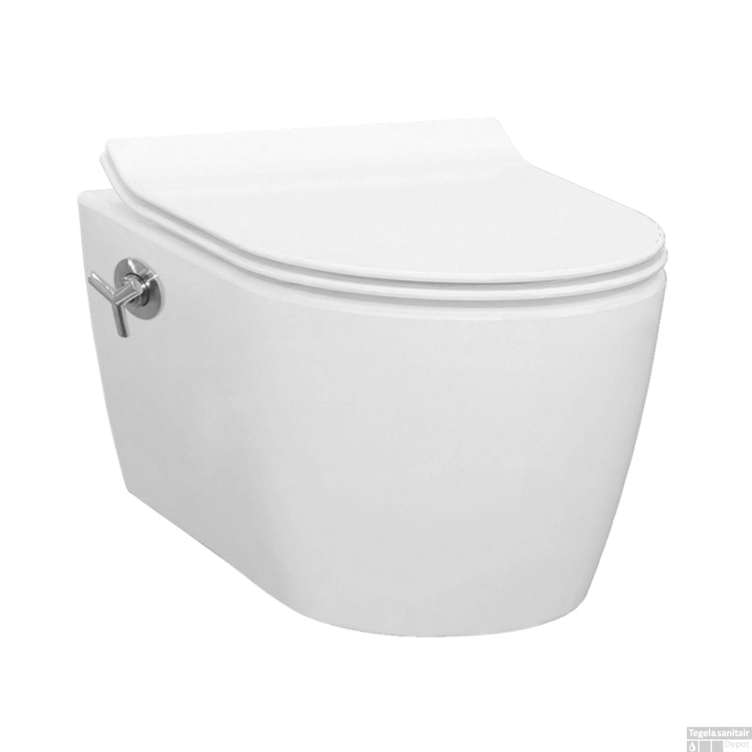 Wandcloset Idevit Alfa Met Bidet Randloos Wit Keramiek 36x52x30cm (Excl. Zitting) 1 Wandcloset Idevit Alfa Met Bidet Randloos Wit Keramiek 36x52x30cm (Excl. Zitting)