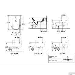 Wandbidet Villeroy & Boch Subway 3.0 56x37.5x27cm Wit Alpin -Baden Luxe Verkoop wandbidet villeroy boch subway 3.0 56x37.5x27cm wit alpin tech