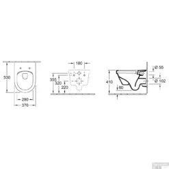 Villeroy & Boch Omnia Architectura Wandcloset 37x53 Diepspoel Direct Flush Wit (zonder Zitting) -Baden Luxe Verkoop wandcloset villeroy en boch omnia architectura direct flush 5684r001 tech