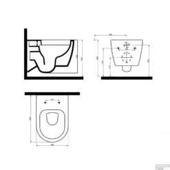 Geberit UP320 Toiletset Set13 Idevit Alfa Matzwart Randloos Met Matzwarte Drukplaat -Baden Luxe Verkoop wandcloset alfa 3104 2616 145 tech 22