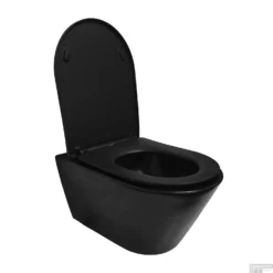 Wandcloset Boss & Wessing 53x35x35 Cm Keramiek Rimless Mat Zwart (Incl. Zitting) -Baden Luxe Verkoop wandcloset boss wessing 53x35x35 cm keramiek rimless mat zwart incl. zitting 4