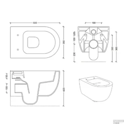 Geberit UP320 Toiletset Compleet | Inbouwreservoir | Civita Black Randloos Mat Zwart | Set 44 Met Drukplaat -Baden Luxe Verkoop wandcloset civita black 50.5x35x36.5cm keramiek rimless mat zwart tech 11