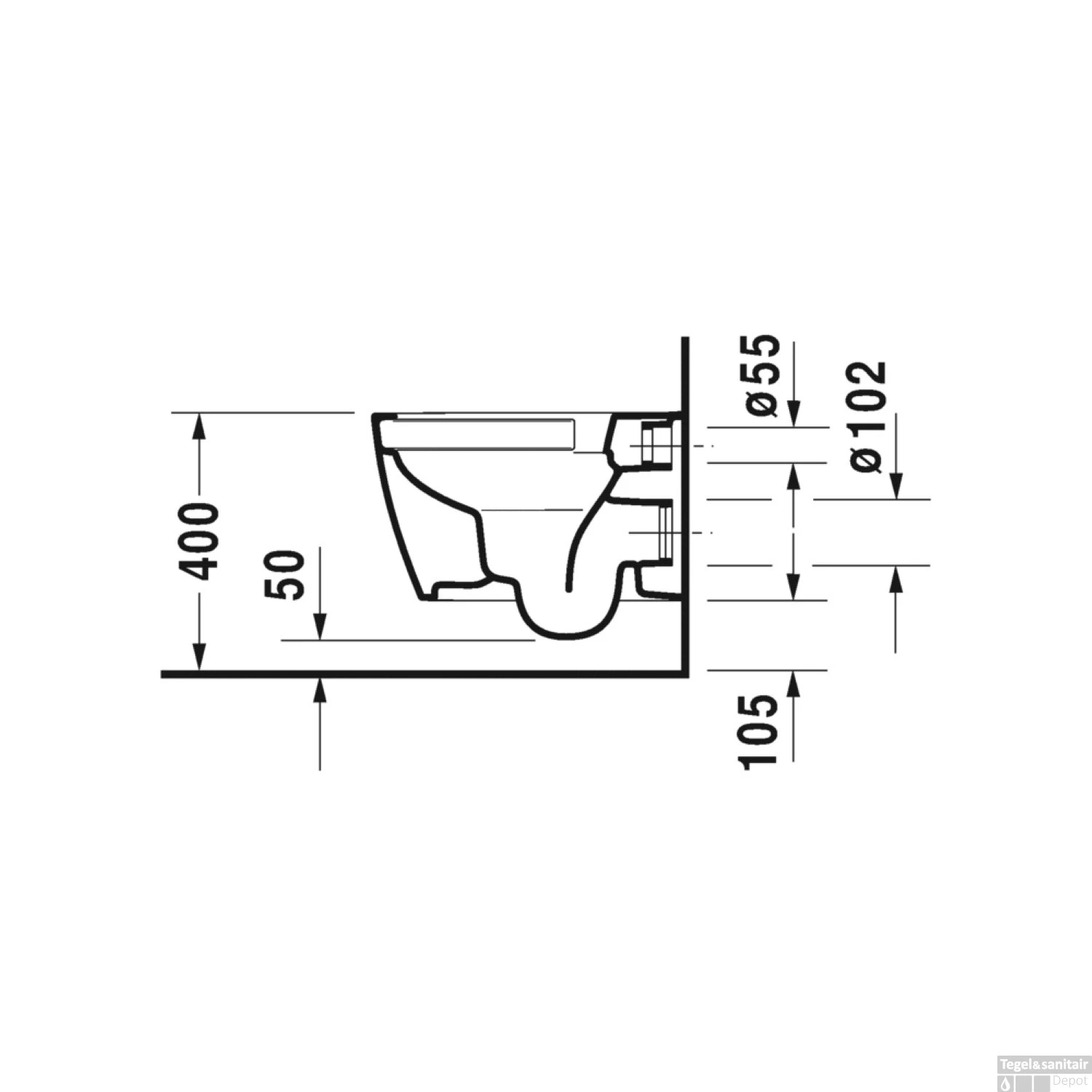Duravit ME By Starck Wandcloset Compact Pack Diepspoel En Softclose Closetzitting 37x48x39 Cm Keramiek En Duroplast Wit - Afbeelding 4