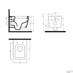 Wandcloset Idevit Halley Met Bidet Randloos Wit Keramiek 36x52x31cm (Excl. Zitting) -Baden Luxe Verkoop wandcloset idevit halley met inbouw sproeier fen3204 2615 tech