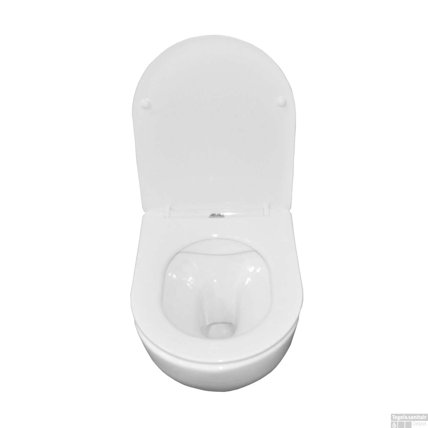 Wandcloset Nibiru Randloos Wit 48cm | Met Soft Close Zitting Wit 2 Wandcloset Nibiru Randloos Wit 48cm | Met Soft Close Zitting Wit - Afbeelding 2