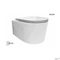 Wandcloset Wiesbaden Flow Rimless Met Flatline Toiletzitting Wit