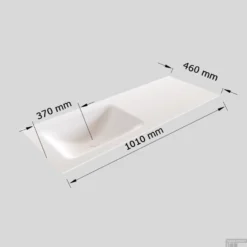 Badkamermeubel Solid Surface BWS Oslo 100x46 Cm Links Mat Antraciet (met 1 Kraangat) -Baden Luxe Verkoop wastafel links 100 cm tech 11