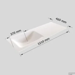 Badkamermeubel Solid Surface BWS Stockholm 120x46 Cm Links Wood Dark Brown (0 Kraangaten) -Baden Luxe Verkoop wastafel links 120 cm tech 16