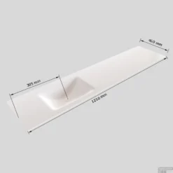 Badkamermeubel Solid Surface BWS Stockholm 120x45 Cm Mat Zwart Urban Links (1 Kraangat, 4 Lades) -Baden Luxe Verkoop wastafel links 120 cm 4 lades tech 12